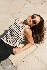 Cherie Knit Top - Sand Black